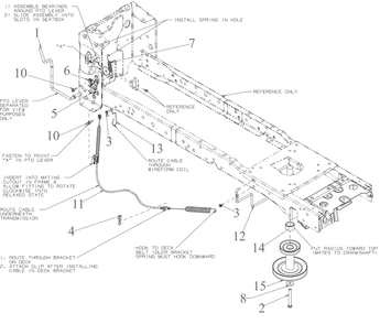 Manual Pto Diagram and Parts List for XT1-LT42B (13ALA9TSA10)(2023) Cub Cadet Lawn Tractor